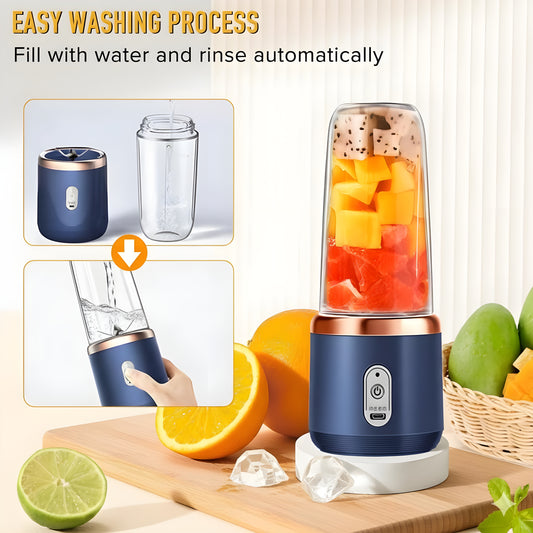 Portable Mini Blender Electric Juicer (USB Rechargeable) Smoothie Mini Personal Juicer 6 Blades 3Gears With 1500 Mah Rechargeable Battery-Smoothie Blender