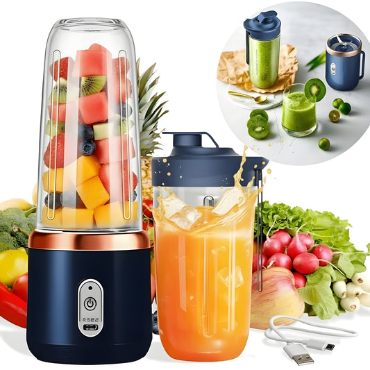 Portable Mini Blender Electric Juicer (USB Rechargeable) Smoothie Mini Personal Juicer 6 Blades 3Gears With 1500 Mah Rechargeable Battery-Smoothie Blender